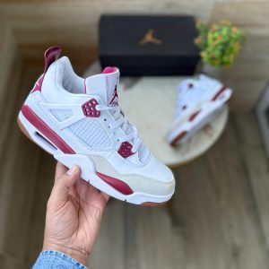 AIR JORDANS RETRO 4 SAPHIRE LUEXRY RED WHITE REPLICA SHOES FOR MENS
