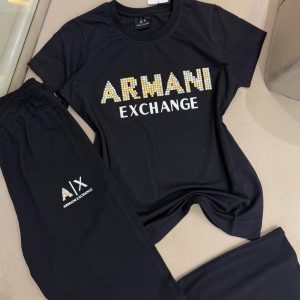 ARMANI T-SHIRT WITH TRACK PANT PREMIUM CORD SETS FOR LADIES