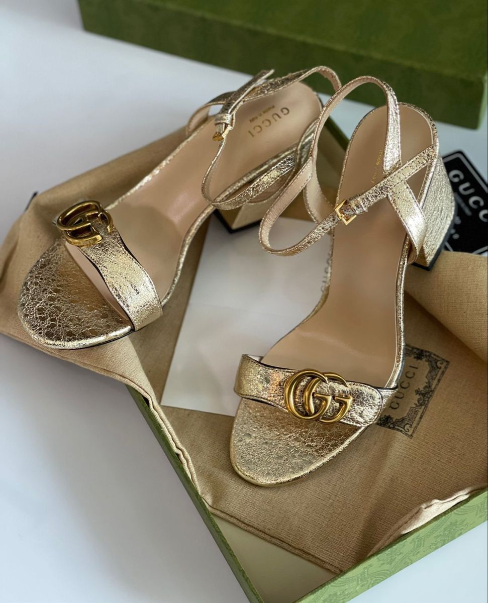 BUY FIRST COPY GUCCI MARMONT BLOCK HEELS FOR LADIES - Image 3