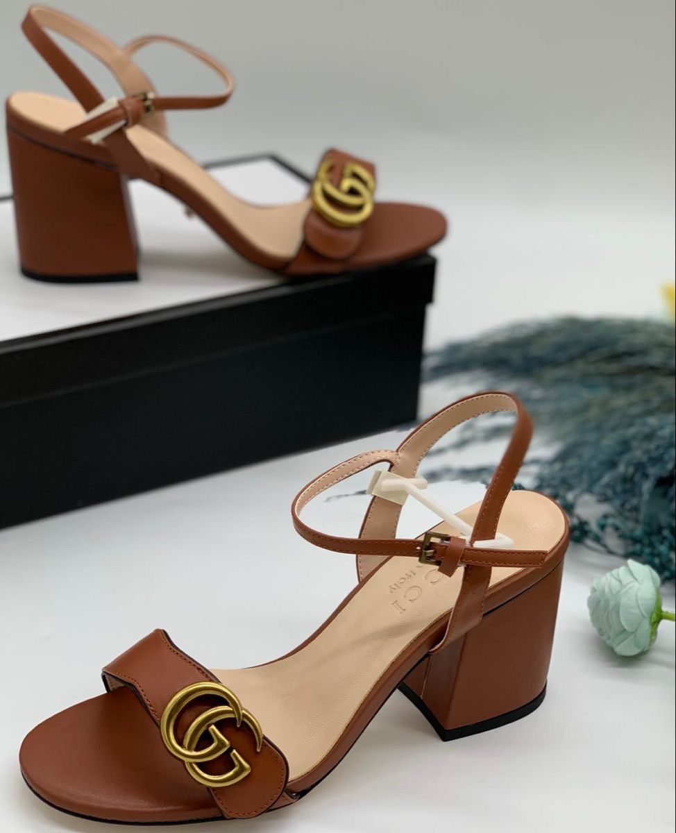 BUY FIRST COPY GUCCI MARMONT BLOCK HEELS FOR LADIES - Image 2