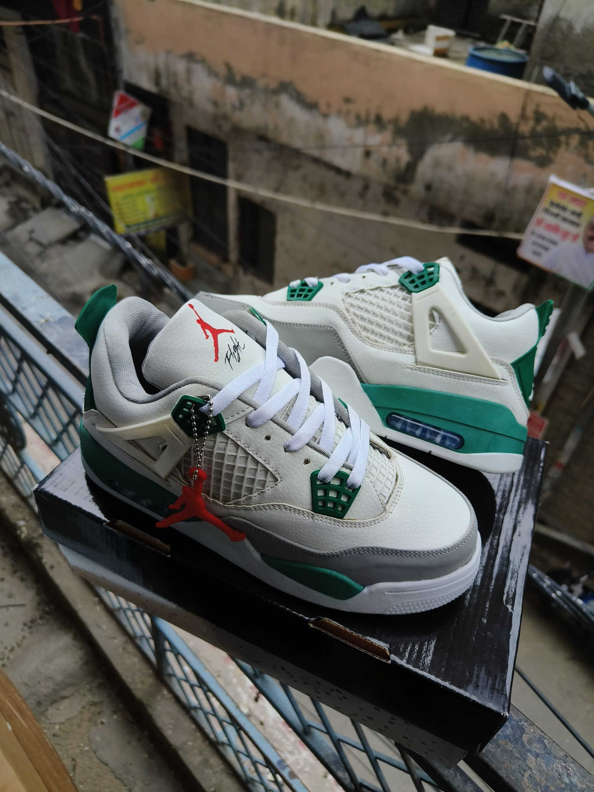 BUY FIRST COPY NIKE JORDAN 4 PINE GREEN SNEAKERS - Image 5