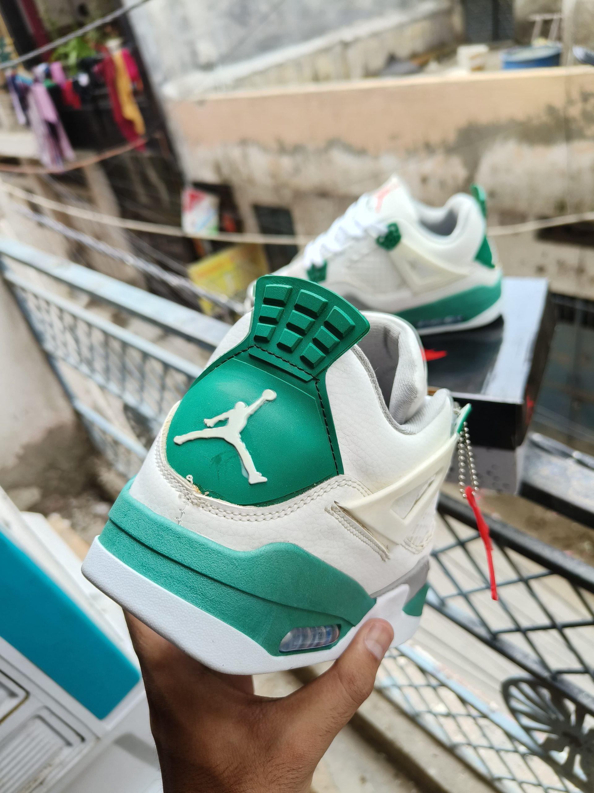 BUY FIRST COPY NIKE JORDAN 4 PINE GREEN SNEAKERS - Image 6