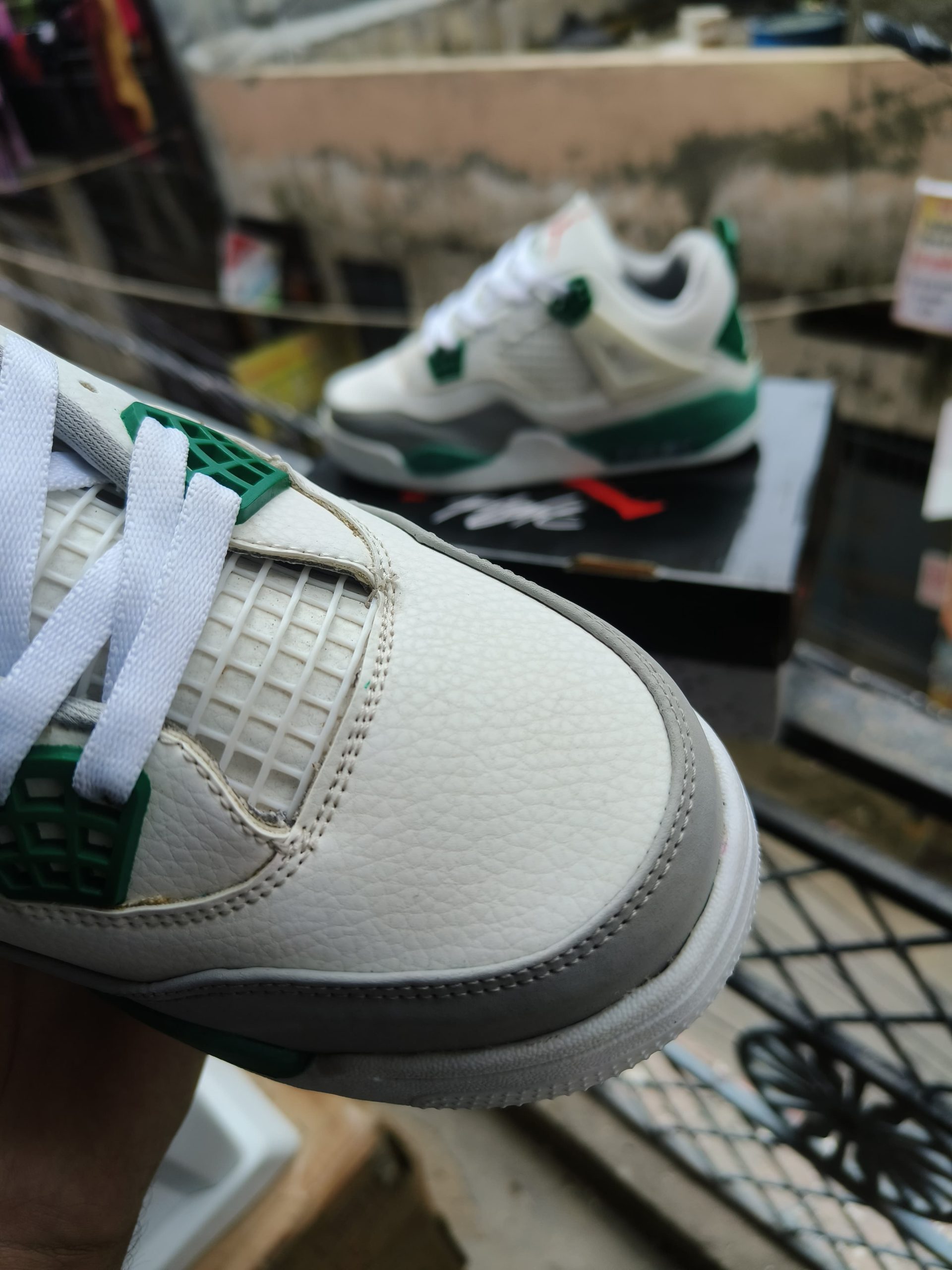 BUY FIRST COPY NIKE JORDAN 4 PINE GREEN SNEAKERS - Image 8