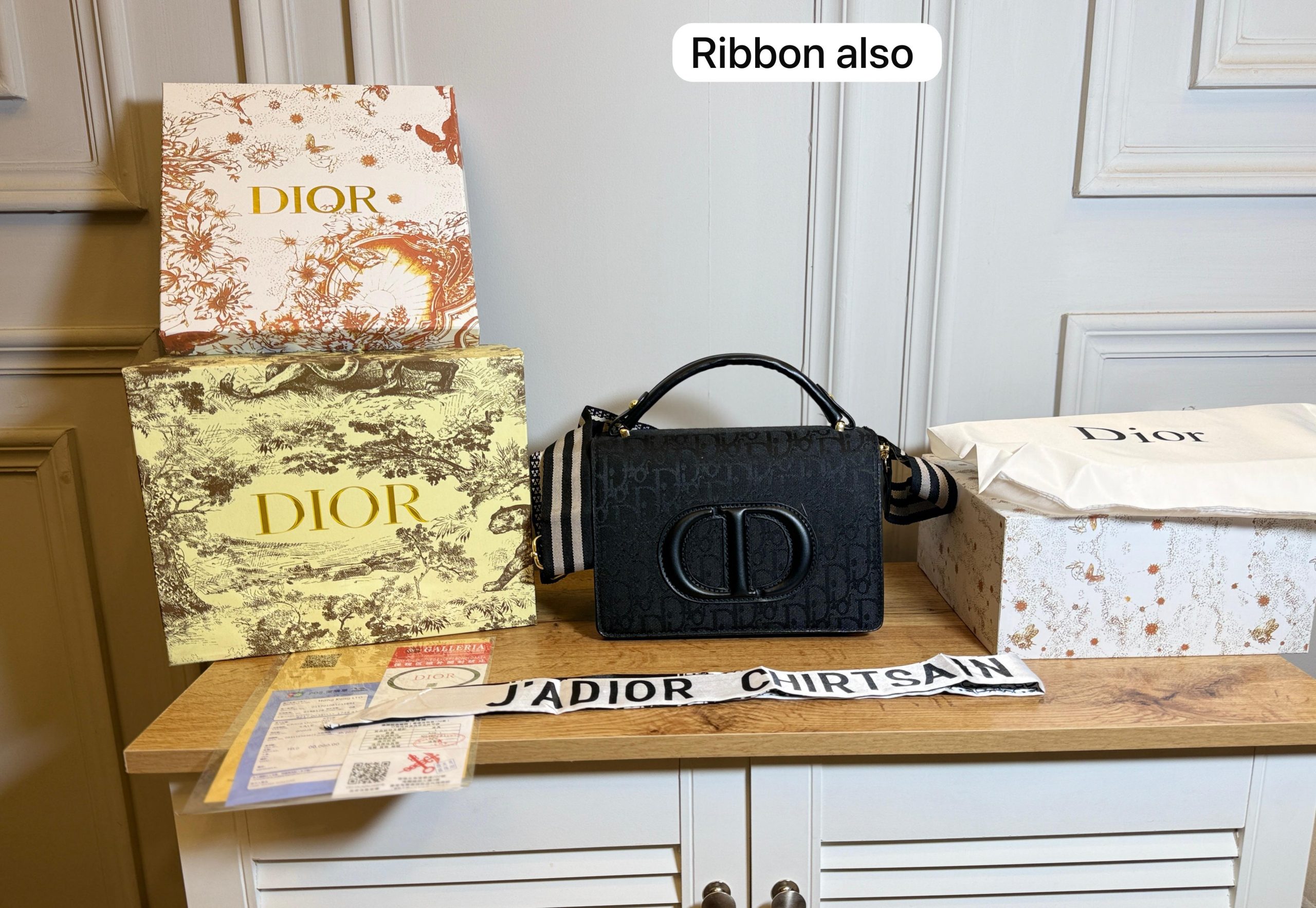 First Copy Christian Dior J’adior Black Ribbon CD Bag - Image 5