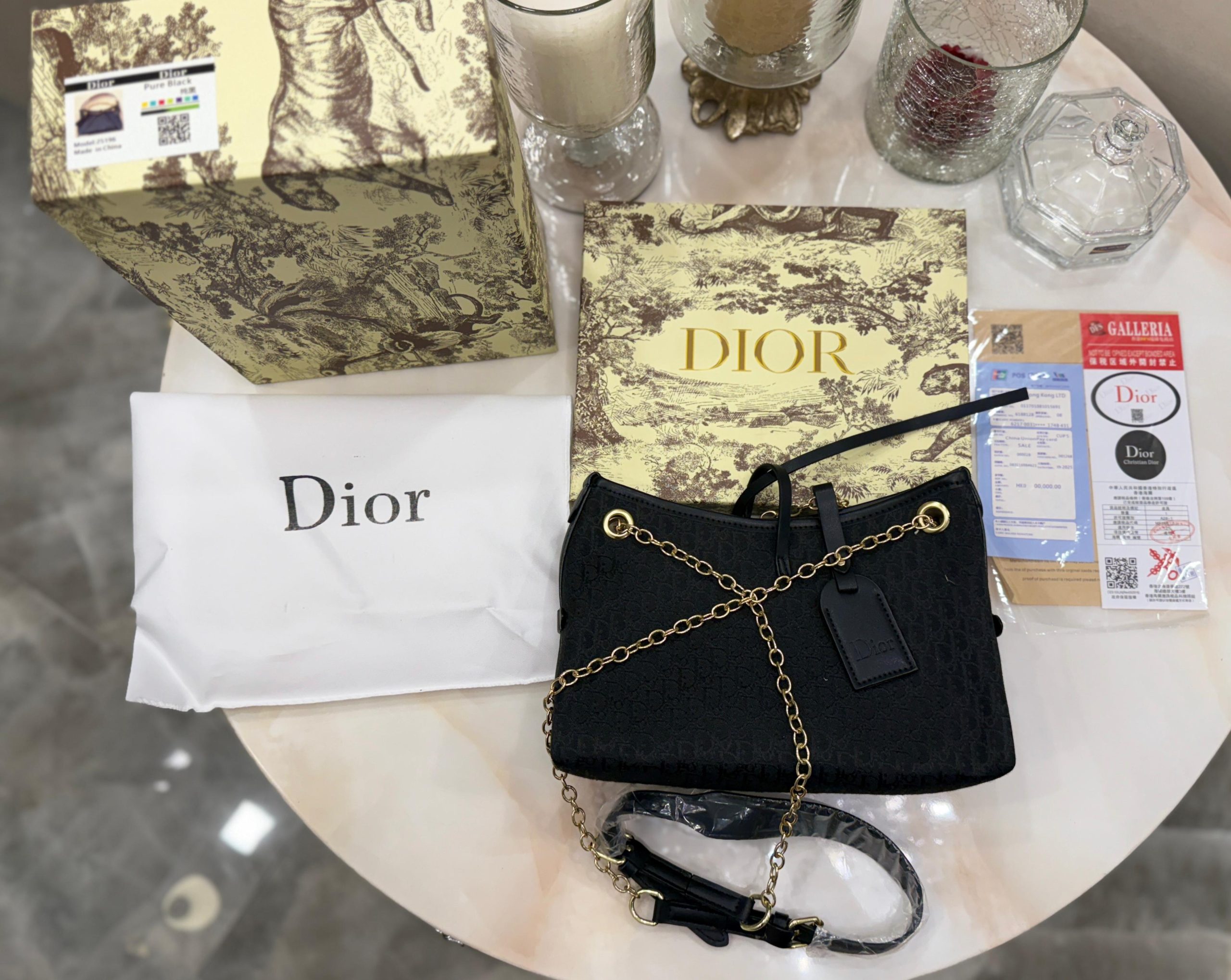 First Copy Christian Dior J’adior Black Ribbon CD Bag - Image 3