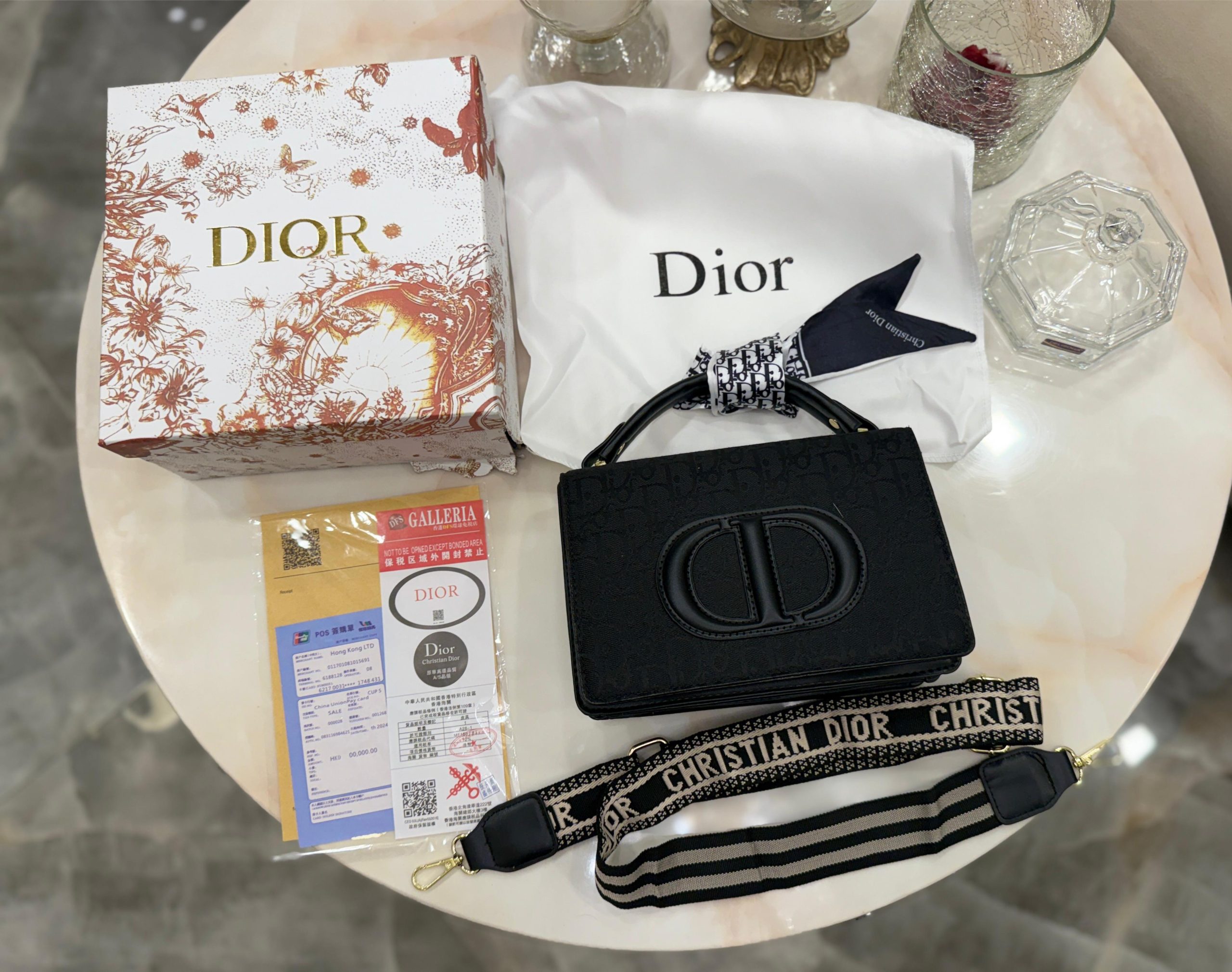 First Copy Christian Dior J’adior Black Ribbon CD Bag - Image 2