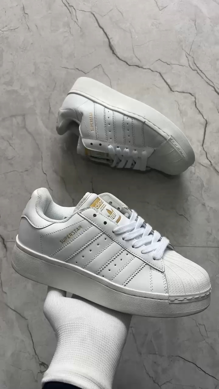 First Copy Adidas Superstar All White Big Sole Sneakers