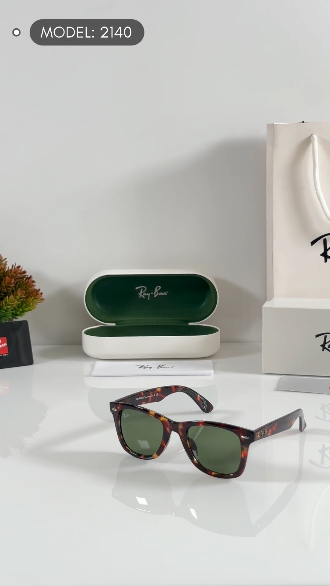 First Copy Ray-Ban 2140 Tiger Green – Premium Glass Quality Sunglasses