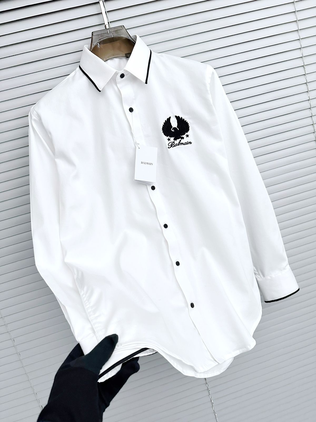 First Copy Balmain Paris Original Stock Premium Cotton Shirt for Men - Image 9