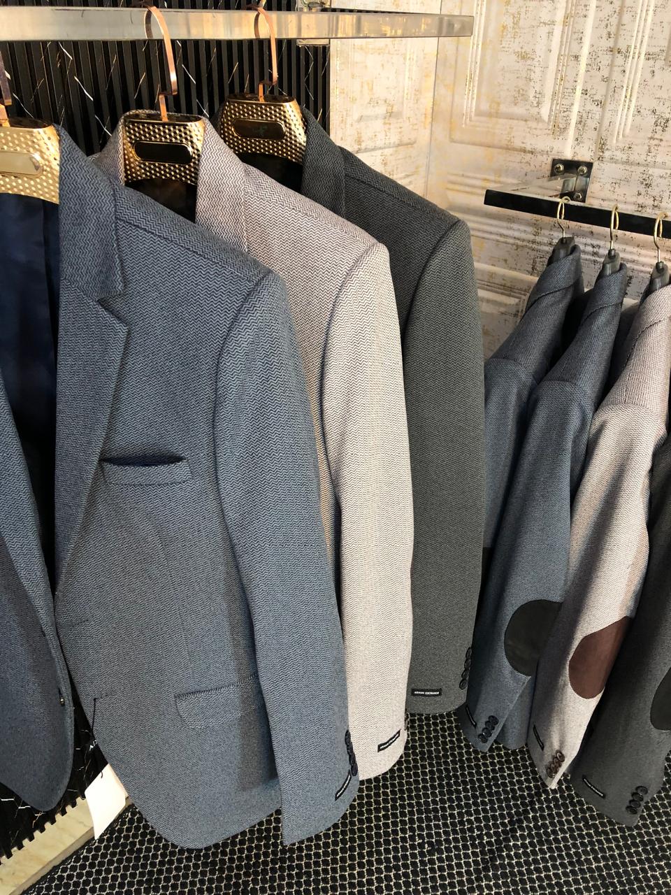 First Copy Armani Italian Tweed Wool Blazer for Men