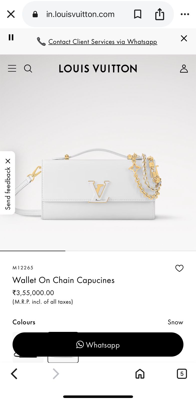 First Copy Louis Vuitton Wallet On Chain Capucines - Image 10