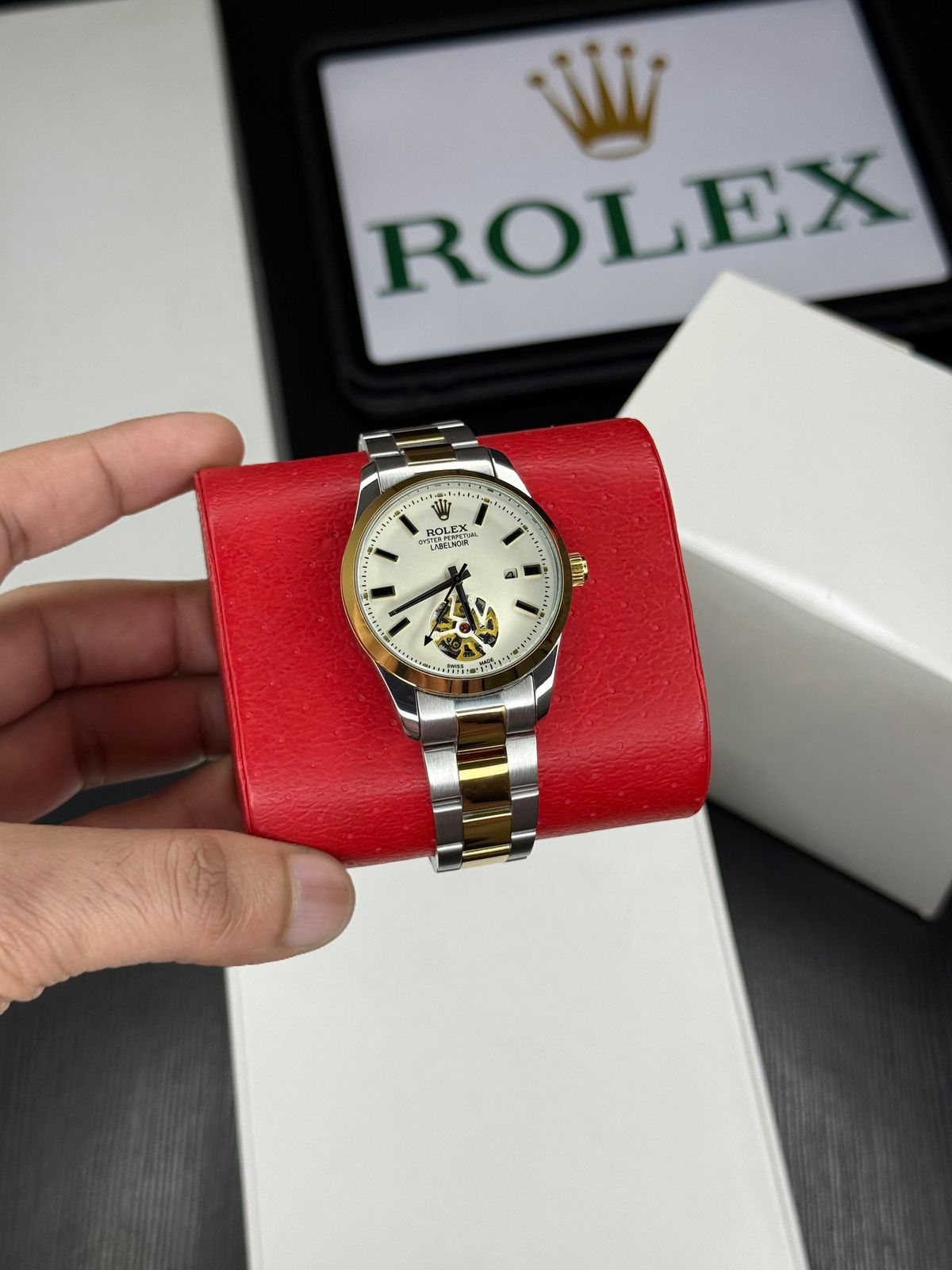 First Copy Rolex Men’s Open Back Watch