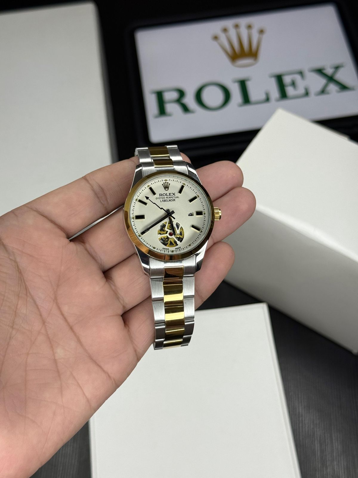 First Copy Rolex Men’s Open Back Watch - Image 3