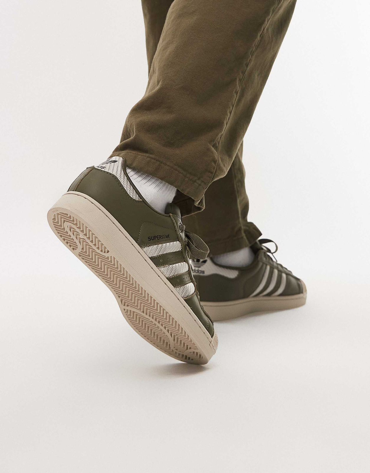 FIRST COPY ADIDAS ORIGINALS SUPERSTAR ARMY GREEN 2nd EDTN FOR MEN - Image 2
