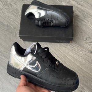FIRST COPY NIKE AIR FORCE ONE METALLIC IN BLACK 2026 SNEAKERS